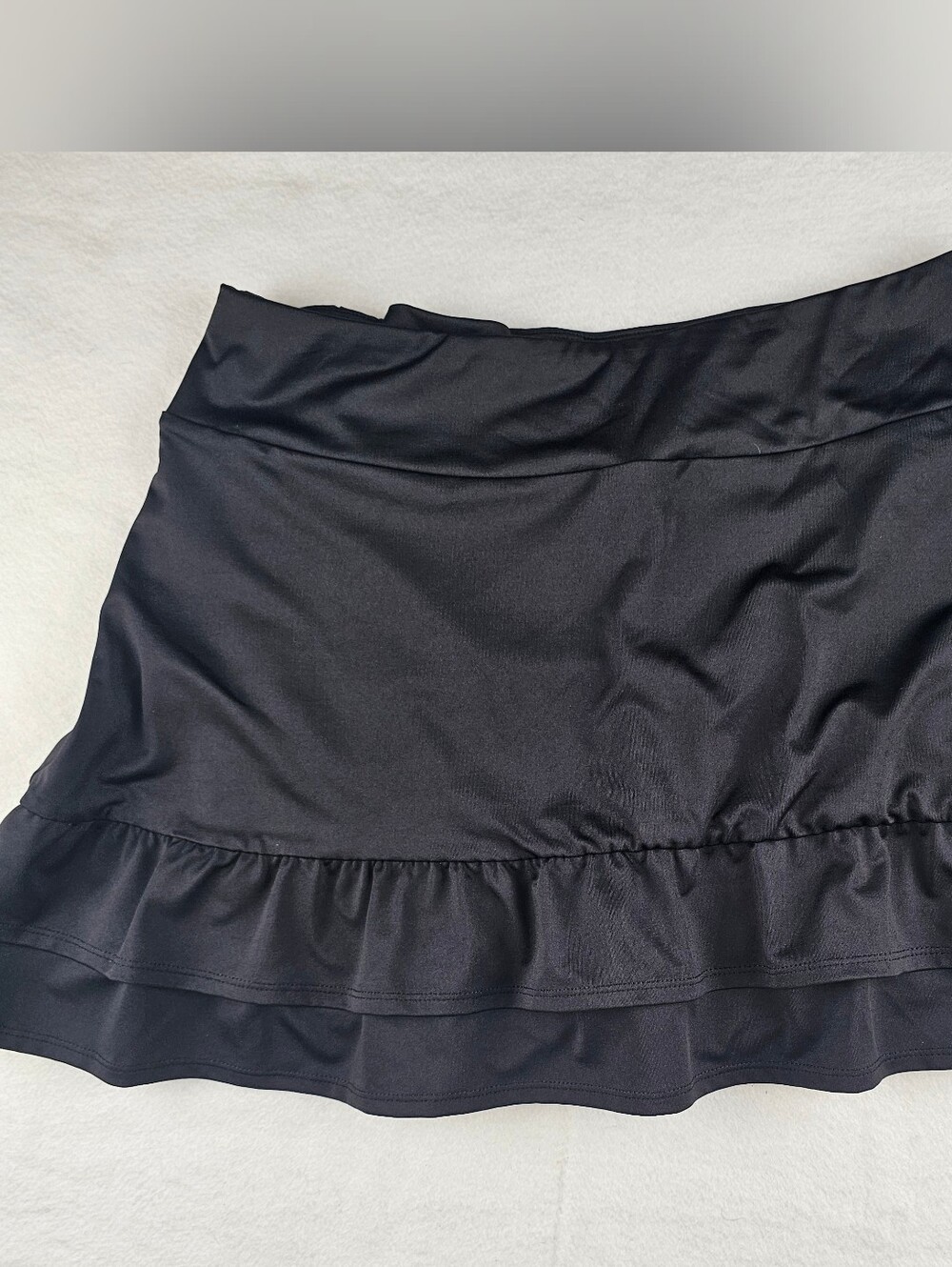 Crown & Ivy Active Black Ruffle Golf Pull On Skort Pockets Sports Tennis Large - Picture 2 of 9